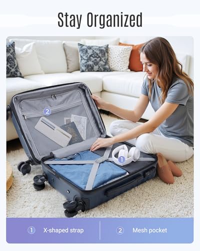 Luggage Sets 3 Pcs Suitcase with Wheels (3 Count)