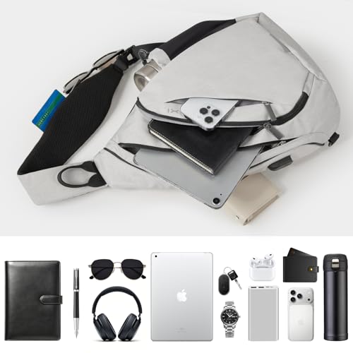 Sling Bag Men Backpack Unisex One Shoulder Bag Hiking Travel Backpack Crossbody with USB Port for Men Women Versatile Casual Daypack