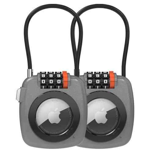 Compatible with Apple AirTag Secure Lock with Wire Cable (2 Count)