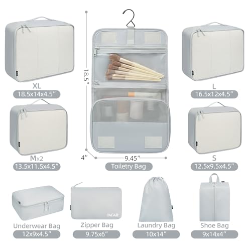 10 Set Packing Cubes Various Sizes Packing Organizer for Travel Accessories Luggage Carry On Suitcase