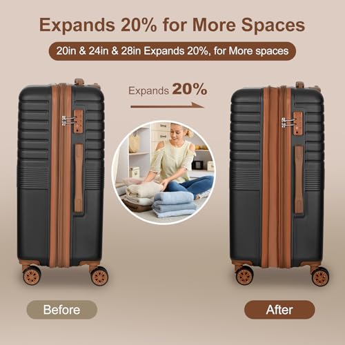 Hardside Expandable 3PCS Luggage Set with Spinner Wheels (3 Count)