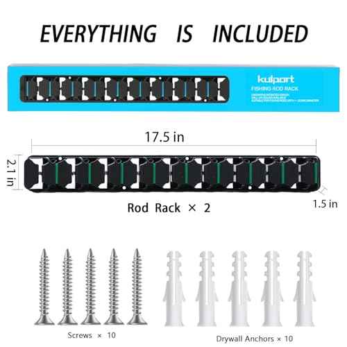 Vertical Fishing Rod Holder Wall Mount (2 Count)