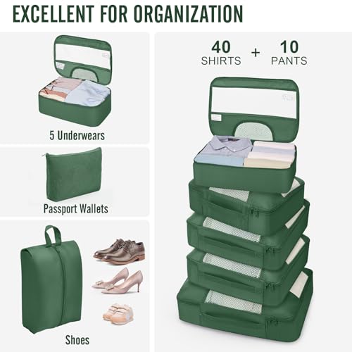 10 Set Packing Cubes for Travel Essentials (10 Count)