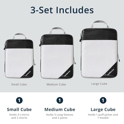 6 Set Compression Packing Cubes for Travel (6 Count)