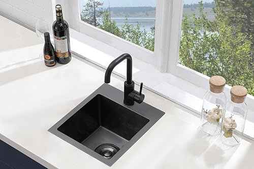 15”x15” Black Drop In Bar Sink