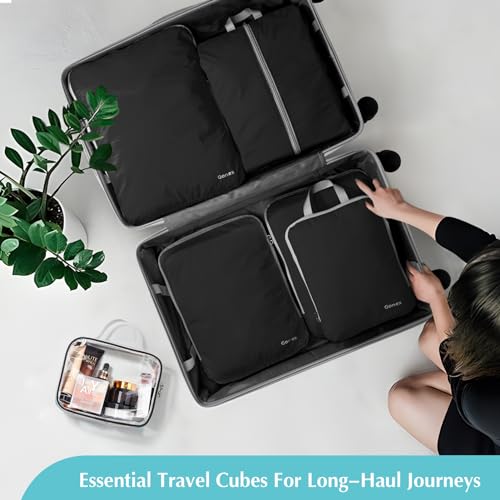 6 Piece Compression Packing Cubes with Shoe Bag (6 Count)