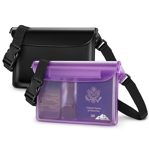 2 Pack Waterproof Fanny Pack Pouch Dry Bag for Phone Passport Purse (2 Count)