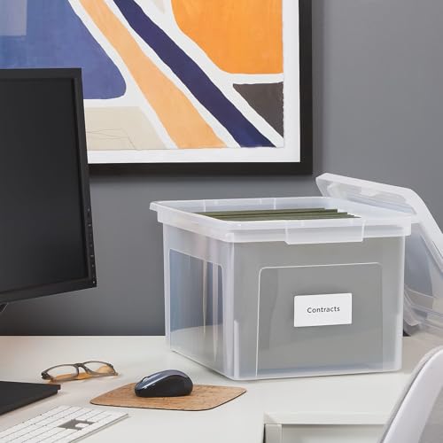 Plastic File Box with Snap Lid (4 Count)
