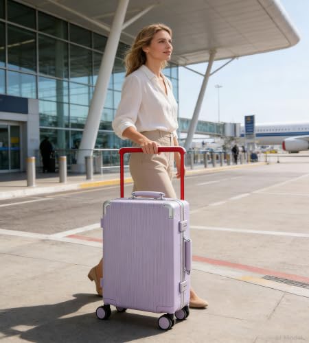 Aluminum Frame Wide Handle PC Carry On Luggage