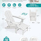 4 Pcs HDPE Folding Adjustable Adirondack Chair with Ottoman (4 Count)