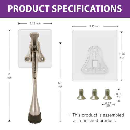 HASHI 6 Inch Kickdown Door Stopper No Drilling