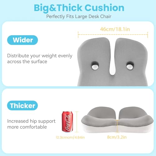 Seat Cushion Memory Foam for Sit Bone and Back Pain Relief