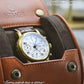 Watch Travel Case for Men Leather Watch Roll for Travel Organizer and Display Watch Case 1 Slot Full Grain Leather Tawny Brown (50 Count)