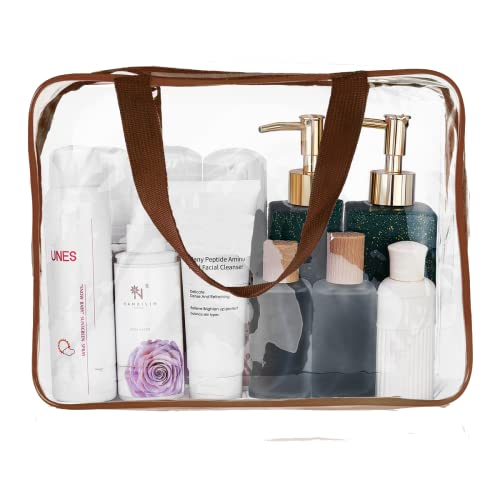5Pcs Crystal Clear PVC Travel Toiletry Bag Kit for Women Men (5 Count)