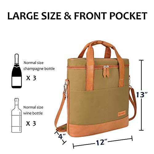 3 Bottle Wine Cooler Bag Carrier for Travel