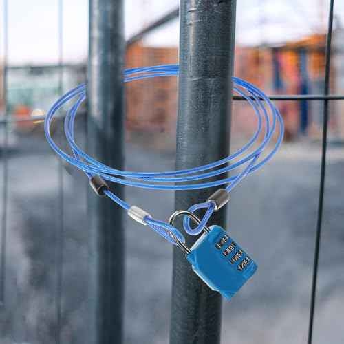 12 Pack Security Cable Luggage Lock with Loops 7 ft 3mm Braided Steel Coated Bike Cable Wire Double Loop Anti Theft Safety for U Lock (12 Count)