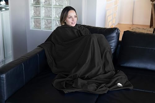 Ultra Compact Travel Blanket Pillow Airplane Warm Portable Black
