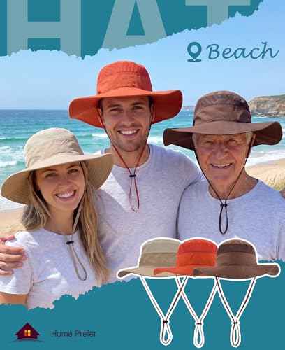 Men's Sun Hat UPF 50+ Wide Brim Bucket Hat Windproof Fishing Hats