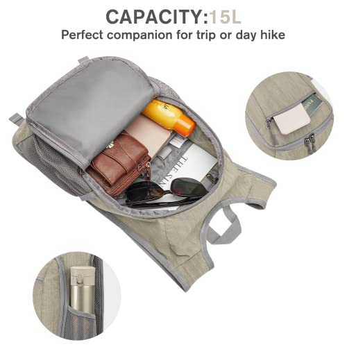 10 15L Small Rucksack Foldable Backpack Lightweight Packable Daypack Travel Outdoor Hiking Shoulder Bag