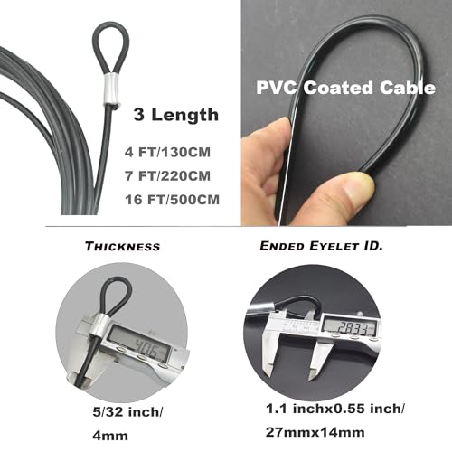 16FT 4mm Stainless Security Cables Tether