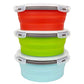 1200ml Large Collapsible Food Containers Silicone Lunch Containers Silicone Leftover Food Containers (3 Count)