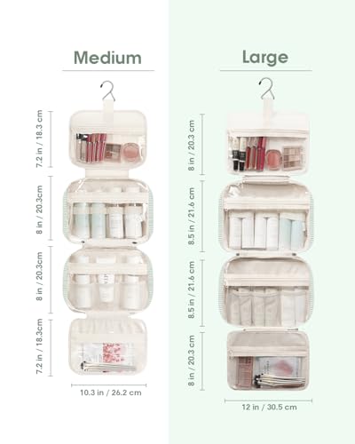 Striped Hanging Toiletry Bag for Women Travel Makeup Bag Organizer Toiletries Bag for Travel Size Essentials Accessories Cosmetics