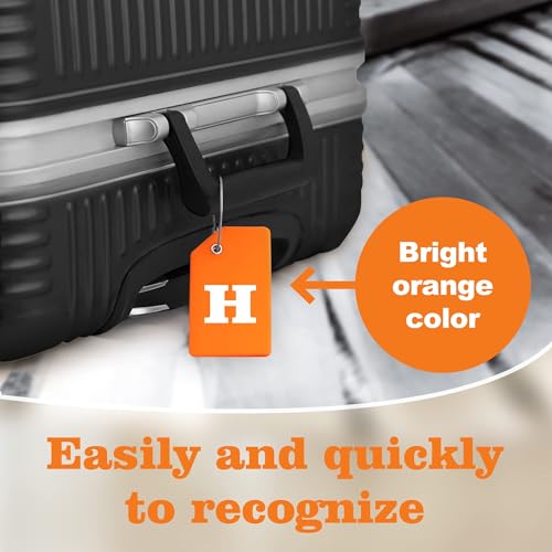 8 Pack Initial Luggage Tags for Suitcases Airplane Travel Essentials (8 Count)