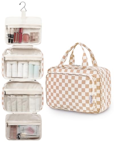 Travel Toiletry Bag for Women Large Hanging Makeup Bag Organizer Toiletries Bag for Full Size Essentials Accessories Cosmetics
