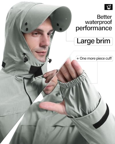 Rain Suit Waterproof Breathable Lightweight 2 (2 Count)