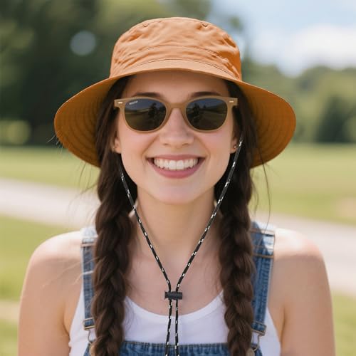 Waterproof Bucket Hats for Woman UPF 50+ Sun Hat Orange