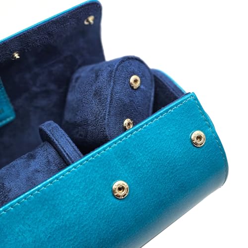 Genuine Napa Leather Watch Roll Travel Case for 3 Watches