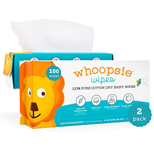 The Original 100% Pure Cotton Dry Baby Wipes (200 Count)