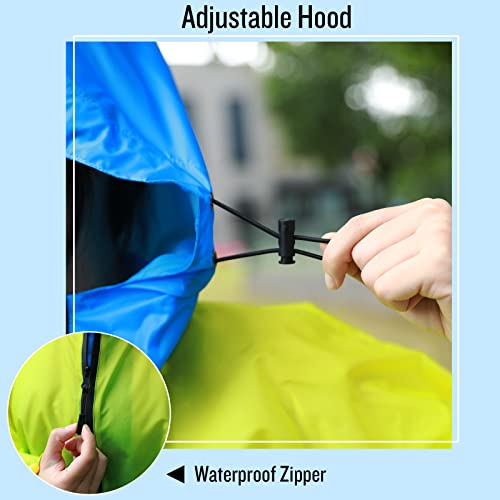 Adults Rain Poncho Waterproof Raincoat Women Gradient Hood with Pocket