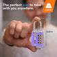 Dual-Opening: Key or Combination Access Lock, TSA Approved Locks for Luggage, Pelican case, Travel, Gym, School, Stainless Steel Shackle. (Purple, 2 Pk) (2 Count)