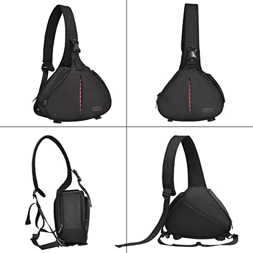 Camera Bag Sling Shoulder Bag Camera Case Waterproof with Rain Cover Tripod Holder