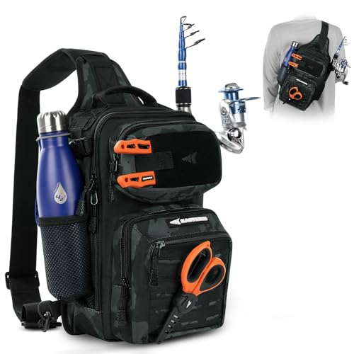 BlowBak Fishing Sling Bag With Rod Holder
