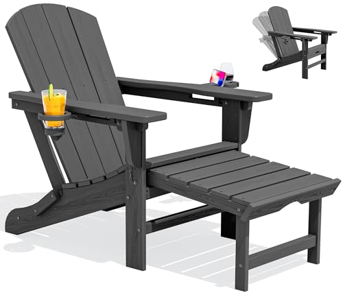 HDPE Folding Adjustable Adirondack Chair with Footrest