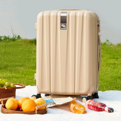 20 29 Inch Carry On Luggage Sets 2 Piece Hard Shell Suitcases with Spinner Wheels Extra Large Travel Luggage Rolling Suitcase for Travel Nestable Storage（Cuba Sand） (2 Count)