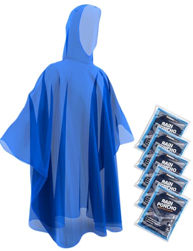 Disposable Rain Ponchos for Adults (5 Count)