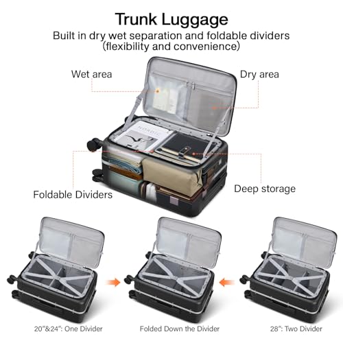 20 Inch Carry On Luggage with Cup Holder and USB Ports