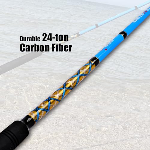 Surf 2-Piece/3-Piece/4-Piece Fishing Rod Spinning/Casting Carbon Fiber Travel Fishing Rod (9ft/10ft/12ft) (Spin - 3pc - 12ft)