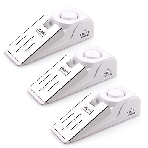 Door Stop Alarm with 120DB Siren Door Stop for Home & Travel (3 Count)