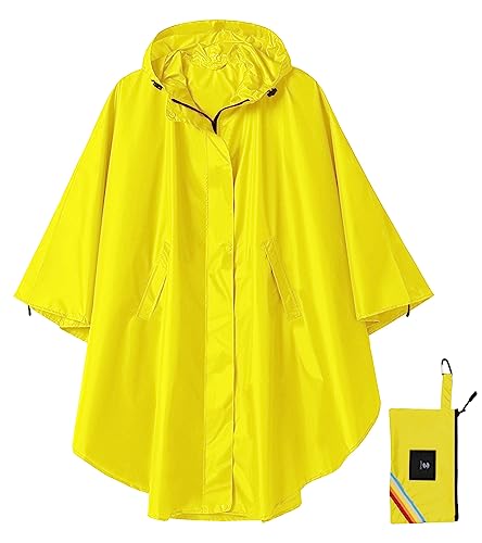 Unisex Rain Poncho Hooded Waterproof Raincoat for Adults Women