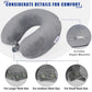 Airplane Pillow 100% Memory Foam Neck Pillow for Airplanes Flight Rest Best Adjustable Travel Neck Support Pillows