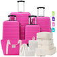 Luggage sets of 13 Piece 16 20 20 28 IN Carry on Luggage Hard Case Pink Luggage Expandable Checked Luggage Suitcase Set with Wheels (13 Count)