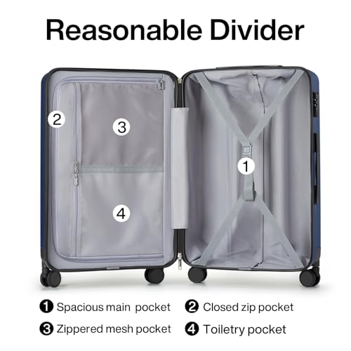 Luggage Sets 3 piece Carry On Luggage with Wheels PC Hard Shell Suitcases Lightweight Checked Travel Luggage Large Travel Suitcase Woman Men 20 (3 Count)