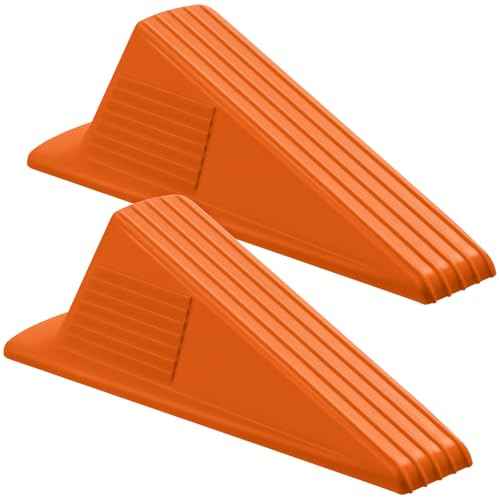 2 Pcs Heavy Duty Rubber Door Stops Wedge Stackable (2 Count)