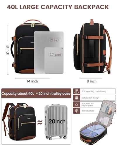 40L Travel Backpack for Women & Men