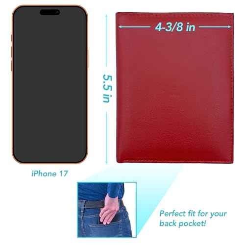 Deluxe Personalized Monogrammed Red RFID Leather Passport Wallet