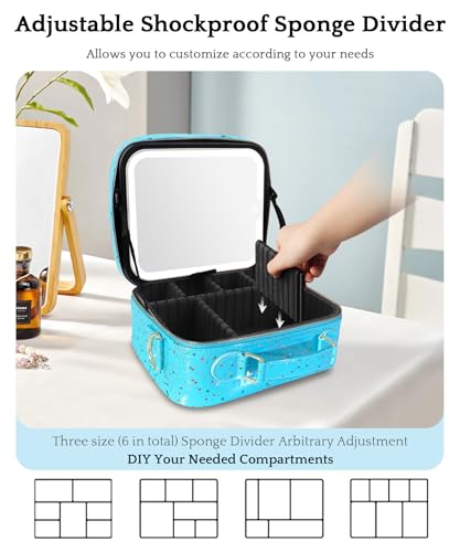 Travel Makeup Bag Cosmetic Bag with Lighted Mirror